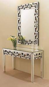 A chic spot to set down mail, magazines, and more, this mirrored console table brings both function and fashion to your living room or entryway. China Factory Price Home Mirrored Cabinet Crystal Console Table Set China Table Console Table