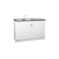 Les caissons de cuisine peuvent avoir différentes formes, couleurs etc. Meuble De Cuisine Sous Evier 2 Portes 120 Cm Dina En Melamine
