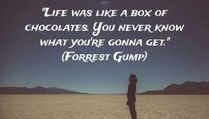 We're just have to adapt to the alternate version a lot of stuff. Quote Life Was Like A Box Of Chocolates You Never Know What You Re Gonna Get Forrest Gump Poster Apagraph