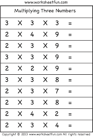 Multiplying 3 Numbers Three Worksheets X2f Free Printable Worksheets Worksheetfun Free Math Worksheets Multiplication Worksheets Worksheets Free
