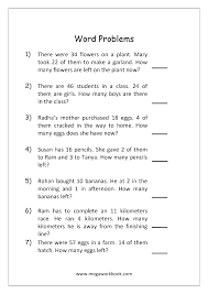 Our grade 1 word problem worksheets relate first grade math concepts to the real world. Addition And Subtraction Word Problems Worksheets For Kindergarten And Grade 1 Story Sums Story Problems Megaworkbook