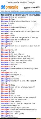 The Wonderful World Of Omegle om eg le Talk to strangers! Looking for two  strangers... You