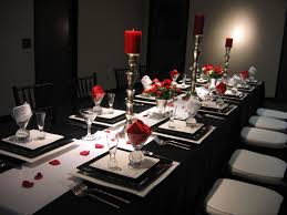 Black And White Table Design Tables Red Table Settings Wedding Table Settings Silver Wedding Decorations
