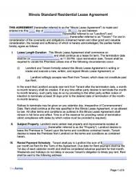 free illinois rental lease agreement templates pdf word