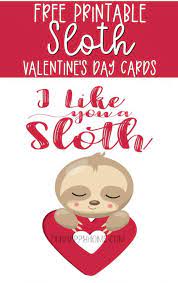 Download Free Printable Valentine Day Cards With Cute Sloths Fun Happy Home