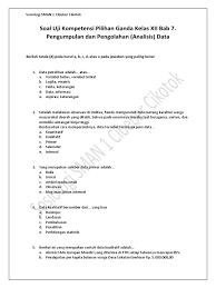 Klik warna biru untuk link. Soal Uji Kompetensi Pilihan Ganda Kelas Xii Bab 7 Pengumpulan Dan Pengolahan Analisis Data Pdf
