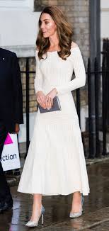 See pictures and shop the latest fashion and style trends of kate middleton, including kate middleton wearing print dress, cocktail dress, day dress and more. Kate Middleton Looks Divine In Recycled Off The Shoulder White Dress At Gala In London Entertainment Tonight