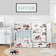 We absolutely love this room, the decor is understated & serene. Construction Truck Baby Boy Nursery Crib Bedding Set By Sweet Jojo Designs 5 Pieces Grey Yellow Orange Red And Blue Transportation Chevron Arrow Only 159 99