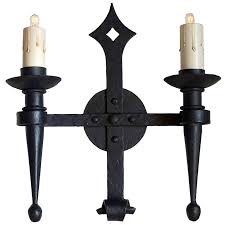 An outdoor wall sconce can be: Hacienda Style Wall Sconce Classic Spanish Colonial Wrought Iron Interior Light For Sale At 1stdibs