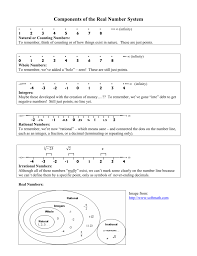 Components Of The Real Number System
