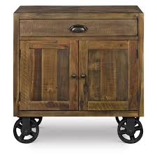 Have To Have It River Ridge 2 Door 1 Drawer Nightstand With Casters Distressed Natural 679 99 Haynee Wooden Nightstand Wood Nightstand Rustic Nightstand