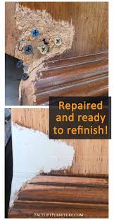 How To Repair Replace Missing Veneer Formica Or Wood On Furniture Repair Wood Furniture Redo Furniture Wood Repair