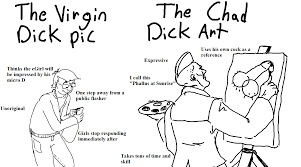 The Virgin Dick pic VS the CHAD Dick Art : r/virginvschad
