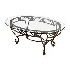 Lower tier adds space for storage and has a beautiful center. 90 Off Iron Cast Glass Top Antique Coffee Table Tables