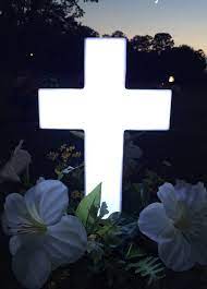 The glowing lights they produce are giving cemeteries around the world a beautiful and different look. Eternal Light Cross Cemetery Decorations Gravesite Decorations Grave Decorations