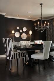 A Zebra Print Accent For Dining Chair Black Dining Room Dining Room Contemporary Black And White Dining Room