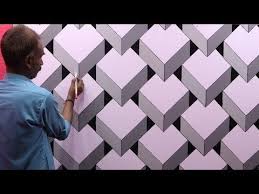 54in tall x 42in wide. Optical Illusion 3d Wall Design 3d Wall Painting 3d Wall Decoration Effect Interior Design Y 3d Wall Painting Creative Wall Painting Wall Paint Designs