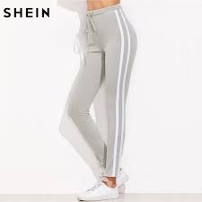 high waist pants trousers women drawstring waist skinny pants grey ribbed knit striped sweatpants trousers women skinny pants high waisted pants