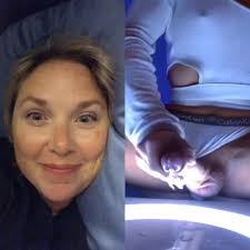 Woman reacts to shemale cumshot