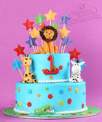 Children S Birthday Birthday Cake Ribbons And Balloons Cake Images With Price Your Kid Turned 1 What Better Way Than To Gift A Jungle Themed Cake With Your Kids Favourite Animals This Birthday Go Junglee Themed Cakes 3d Cake Cake Lover