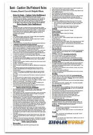 Bank Cushion Table Shuffleboard Laminated Rules Poster Shuffleboard Table Table Shuffleboard Rules Shuffleboard