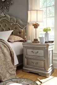 Signature Design By Ashley Birlanny Silver Two Drawer Night Stand B720 92 Goedekers Com Furniture Painted Bedroom Furniture City Furniture