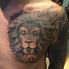 Tricky One From This Week Done In One Hit Zentangle Zentanglelion Zentangletattoo Liontattoo Robztatt Lion Shoulder Tattoo Lion Tattoo Tattoos For Guys