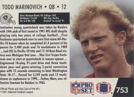 1991 Pro Set Todd Marinovich #753 for sale