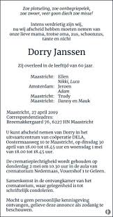 Dorry Janssen Mensenlinq Nl De Weekkrant Overlijden Nieuws Condoleances En Familieberichten