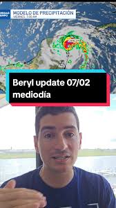 ⚠️ #Beryl sigue siendo un #Huracán categoría 5 en el boletín de las 11am  del NHC Se moverá por el Caribe y va a afectar a Jamiaca mañana y luego  llegar a las costas de la Península de Yucatán temprano ...