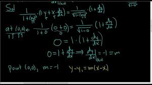 Equation Of Tangent Line To Graph Of Arctan Xy Arcsin X Y At 0 0 Math Videos Tangent Calculus