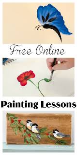 Easy Free Online Painting Lessons Tutorials Online Painting Painting Lessons Flower Painting