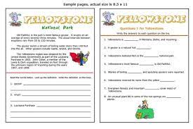On this worksheet, kids read about this important historical document and complete the sentences using what they learned. Yellowstone National Park Worksheets 99worksheets