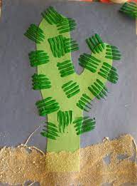 Fork Painting Cactus Craft Cactus Craft Wild West Crafts Desert Crafts