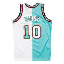 Mitchell Ness Men S Mike Bibby Vancouver Grizzlies Split Hardwood Classics Swingman Jersey Hibbett City Gear