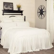 What you see the first thing each morning really does affect your entire day. Amazon Com Annabelle Ruffled Bedspread King Size Skirted On 3 Sides Antique Soft White Lightweight Farmhouse Style Bedding Kitchen Dining