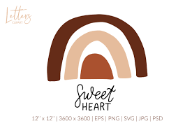 Download Sweet Heart Boho Rainbow Svg Love Svg Graphic By Cyrilliclettering Creative Fabrica PSD Mockup Templates