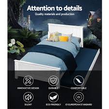 A standard twin size mattress measures 39 x 75 inches. Buy Artiss King Single Wooden Timber Bed Frame Daybed Mattress Size Base Grays Australia