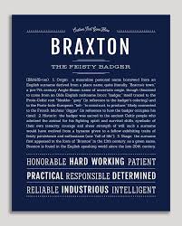 Braxton Name Art Print Personalized Art Print Classic Names Names With Meaning