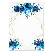 Blue Geometric Floral Wedding Invitation Zazzle Com Convites De Casamento Azuis Modelo Convite De Casamento Convite De Casamento Virtual