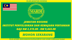 Sekiranya anda, seorang warganegara malaysia yang cukup syarat kelayakan dan berumur tidak kurang daripada 18 tahun pada tarikh tutup iklan jawatan adalah dipelawa untuk memohon bagi mengisi kekosongan jawatan tetap atau kontrak yang diiklankan. Terbaru Jawatan Kosong Institut Penyelidikan Kemajuan Pertanian Mardi Tahun 2020 Jawatan Malaysia Terkini