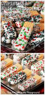 Christmas White Chocolate Dipped Sugar Wafers Christmas Food Cookies Recipes Christmas Easy Christmas Treats
