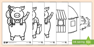 They're adorable and make great companions. The Three Little Pigs Colouring Sheets