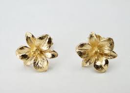 Earrings Studs 24k Gold Vermeil Flower Stud Earrings Gift For Her Floral Earrings Studs Accessories Stud Flower Earrings Studs Floral Studs Studded Accessories