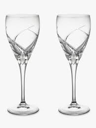Different empty wine glasses with reflections, on grey. John Lewis Partners Grosseto Cut Crystal Glass White Wine Glass 250ml Set Of 2 Clear