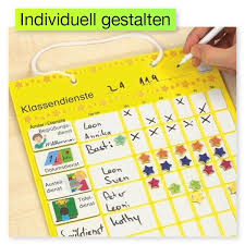 Klassendienst Tafel Die Das Eigenverantwortliche Und Selbststandige Arbeiten Der Schuler Unterstutzt Mit Magnetschildchen Ste Erste Klasse Tafel Magnettafel