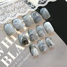 Acrylic nails are designed to enhance the appearance and strength of your actual nail. 24pcs Sexy Fashion Grey Gray Marble Texture Glossy False Nails Acrylic Artificial Full Fake Nails Nail Art Tips Top Short Z141 Buy Online In Maldives At Maldives Desertcart Com Productid 36175080