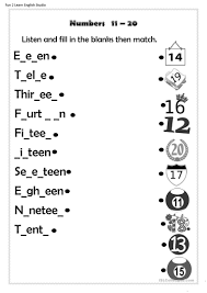 counting from 11 to 20 english esl worksheets for distance learning and physical classrooms