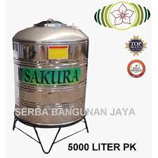 Tanki / toren / tandon air stainless steel 470ltr profil tank ps kaki Jual Sakura 5000 Ltr Stainless Steel Water Tank Toren Tangki Air Kota Bandung Serba Bangunan Jaya Tokopedia