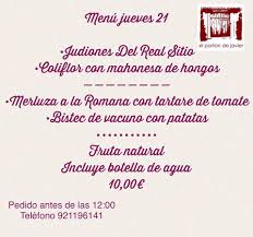Aba mega productivo 4 megas, bs 8.621.354,19 (usd 2,78). Restaurante El Porton De Javier Ya Esta Preparado El Menu Para Manana Para Llevar Realizad Vuestro Pedido 921196141 Gracias Facebook